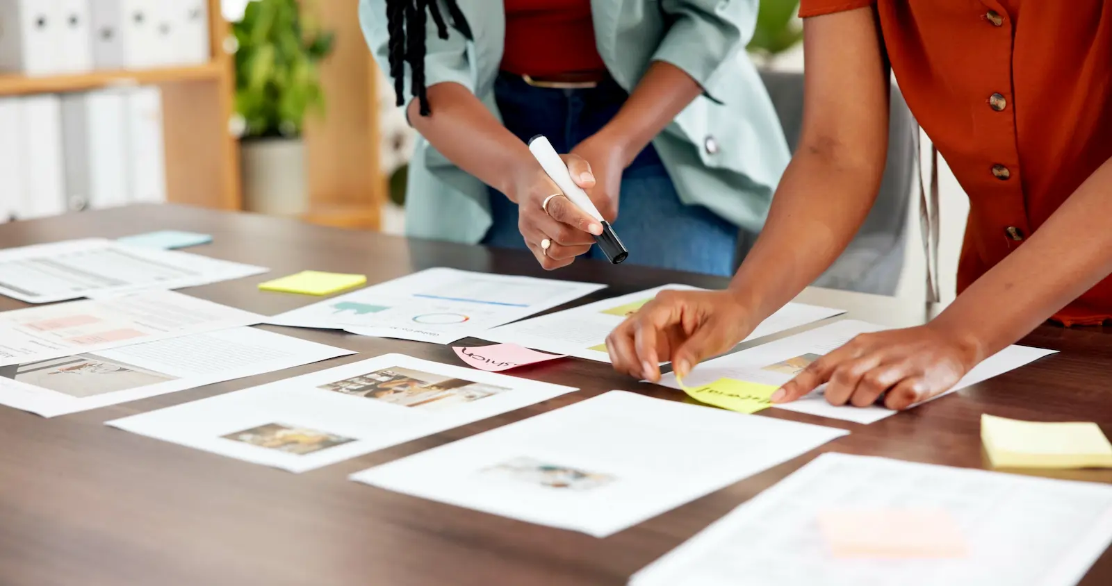 Illustrative document review with working notes and supporting material